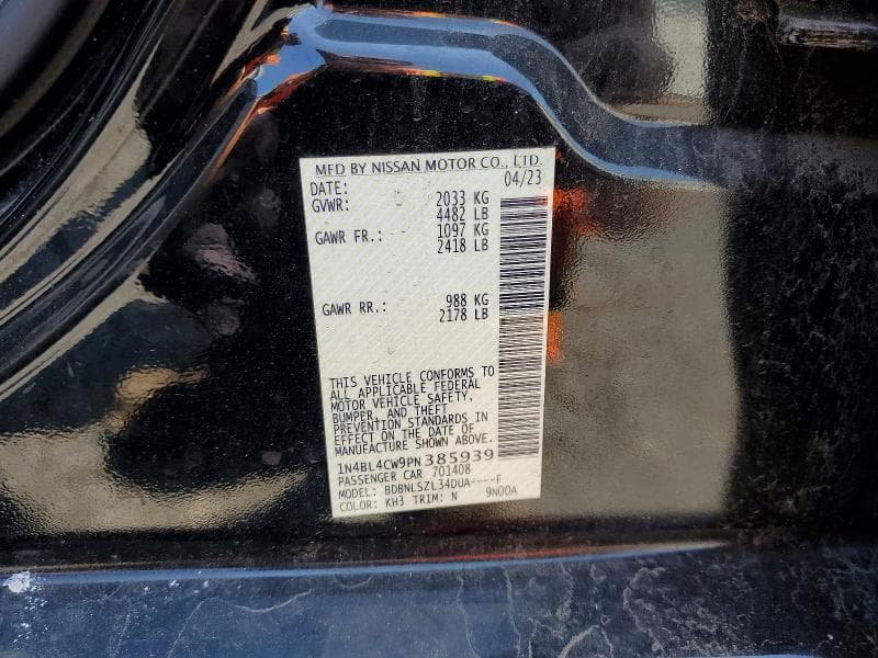 2023 NISSAN ALTIMA SR 12