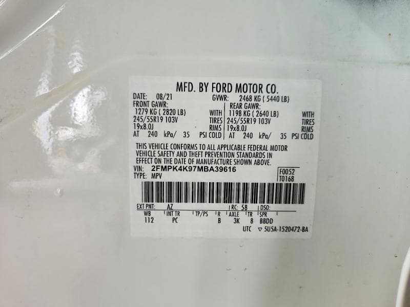 2021 FORD EDGE TITANIUM 12
