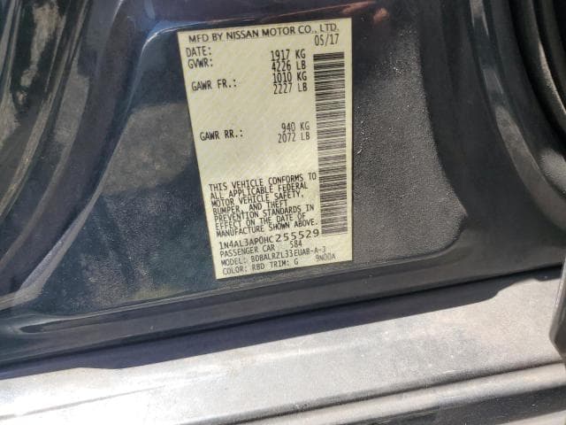 2017 NISSAN ALTIMA 2.5 SL 12