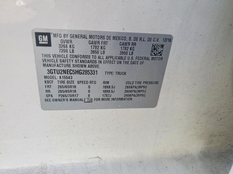 2017 GMC SIERRA K1500 SLT 12