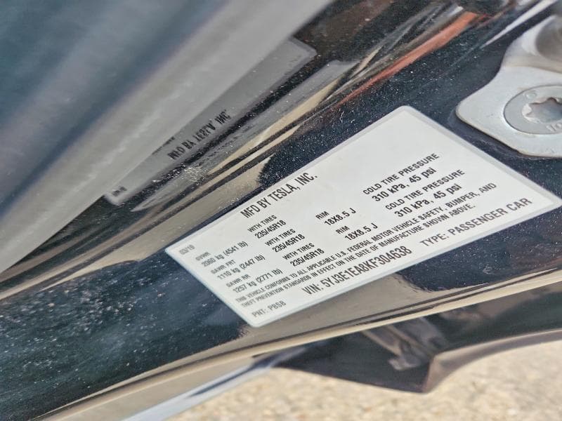 2019 TESLA MODEL 3 12