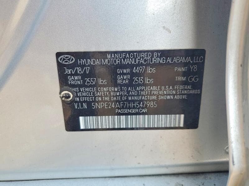 2017 HYUNDAI SONATA SE 12