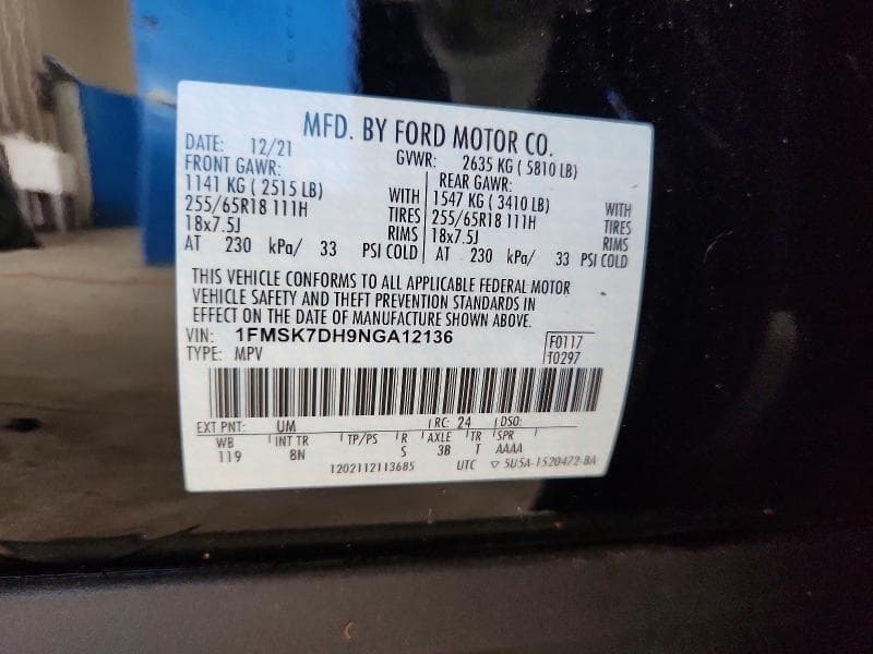 2022 FORD EXPLORER XLT 13