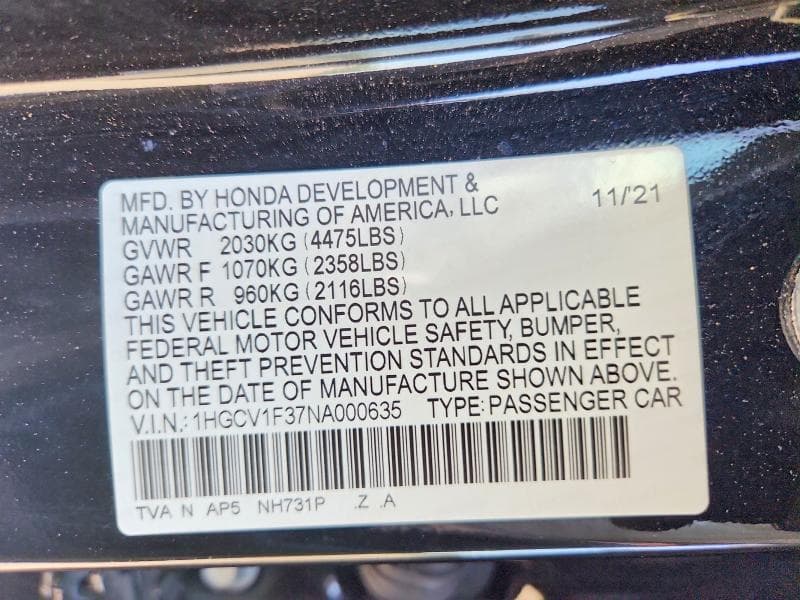2022 HONDA ACCORD SPORT 12