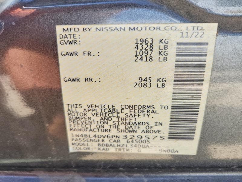 2023 NISSAN ALTIMA SV 12