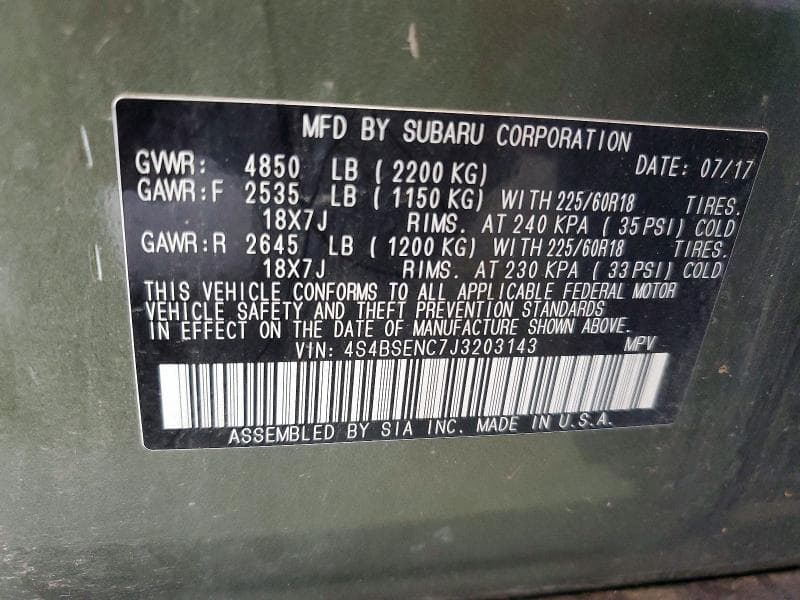 2018 SUBARU OUTBACK 3.6R LIMITED 14