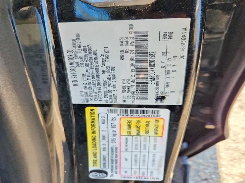 2018 FORD FUSION S 12