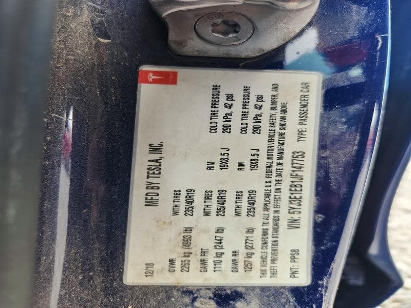 2018 TESLA MODEL 3 12