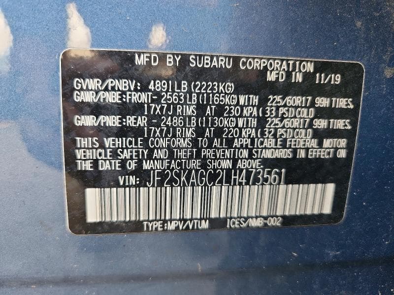 2020 SUBARU FORESTER PREMIUM 13
