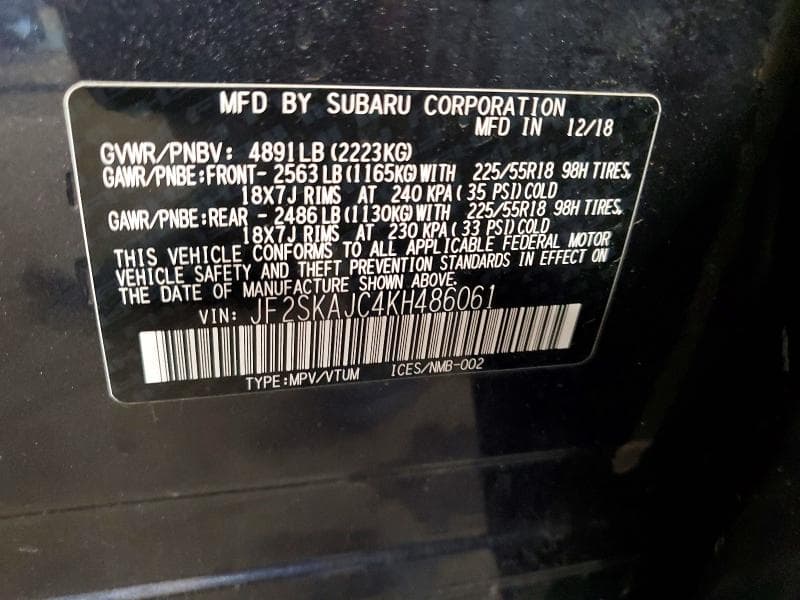 2019 SUBARU FORESTER SPORT 13