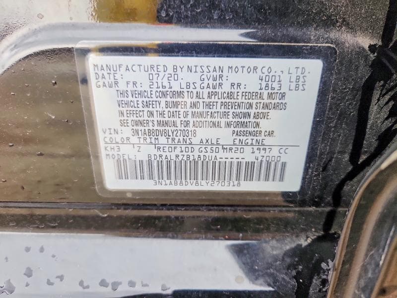 2020 NISSAN SENTRA SR 13