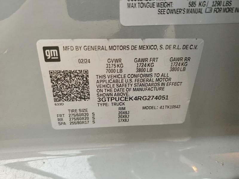 2024 GMC SIERRA K1500 ELEVATION 12