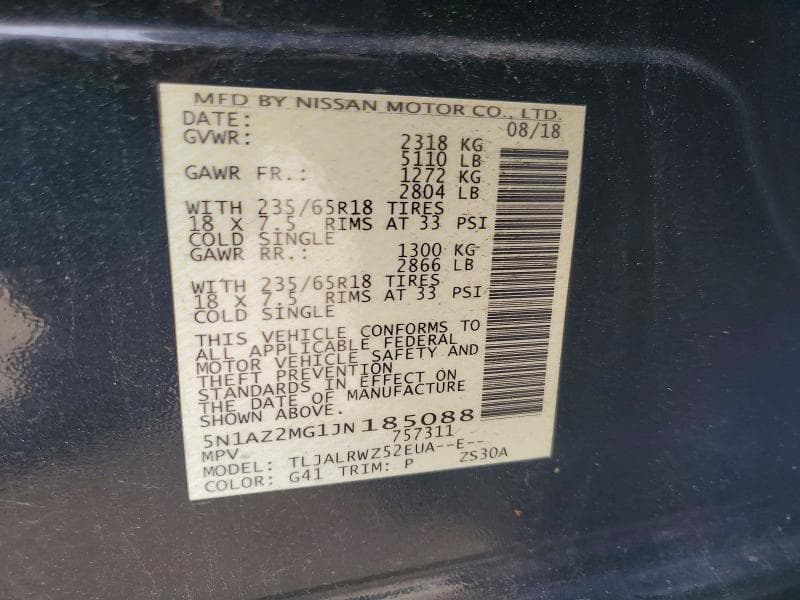 2018 NISSAN MURANO SL 12