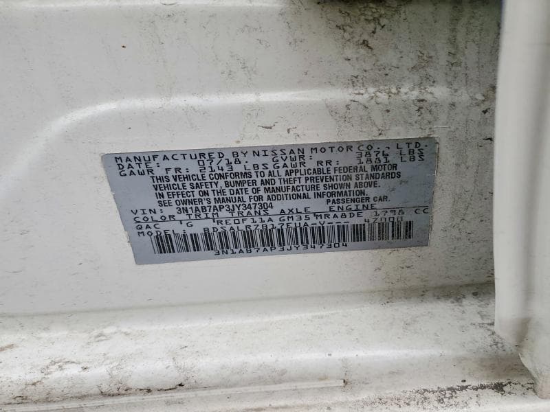 2018 NISSAN SENTRA SR 13