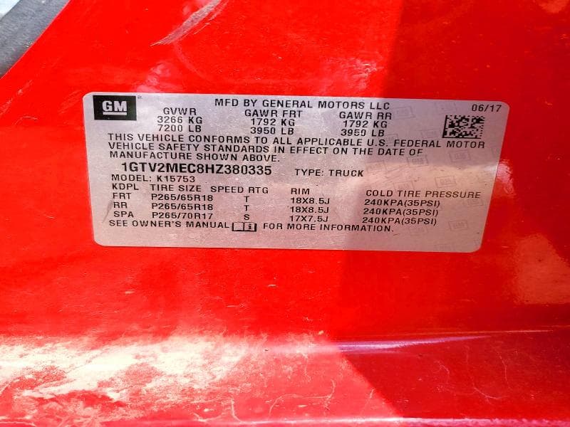 2017 GMC SIERRA K1500 SLE 12