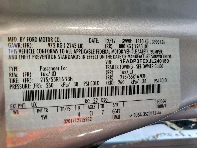 2018 FORD FOCUS SE 12