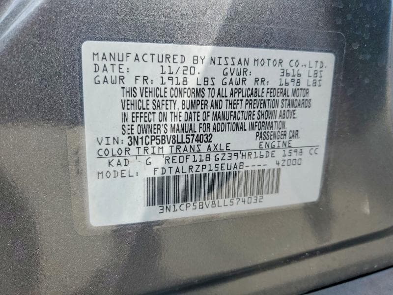 2020 NISSAN KICKS S 13