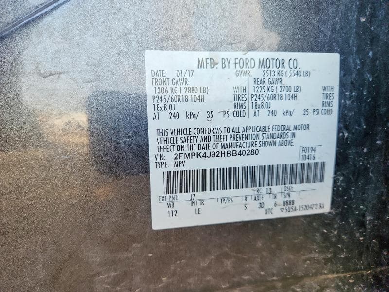 2017 FORD EDGE SEL 13