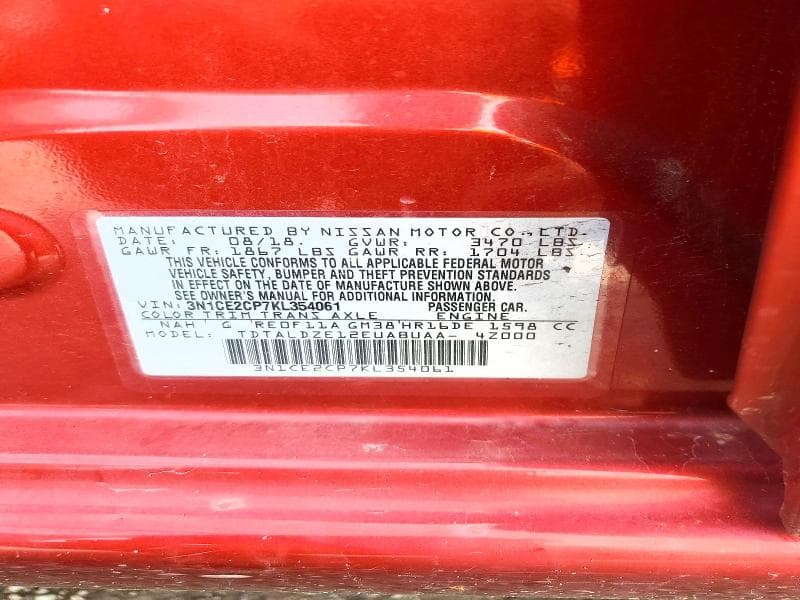 2019 NISSAN VERSA NOTE SV 12