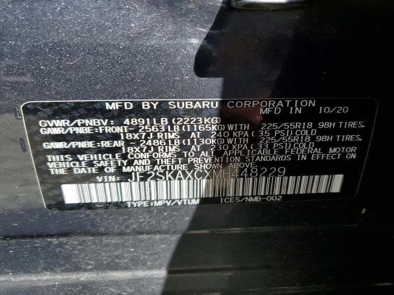 2021 SUBARU FORESTER TOURING 14