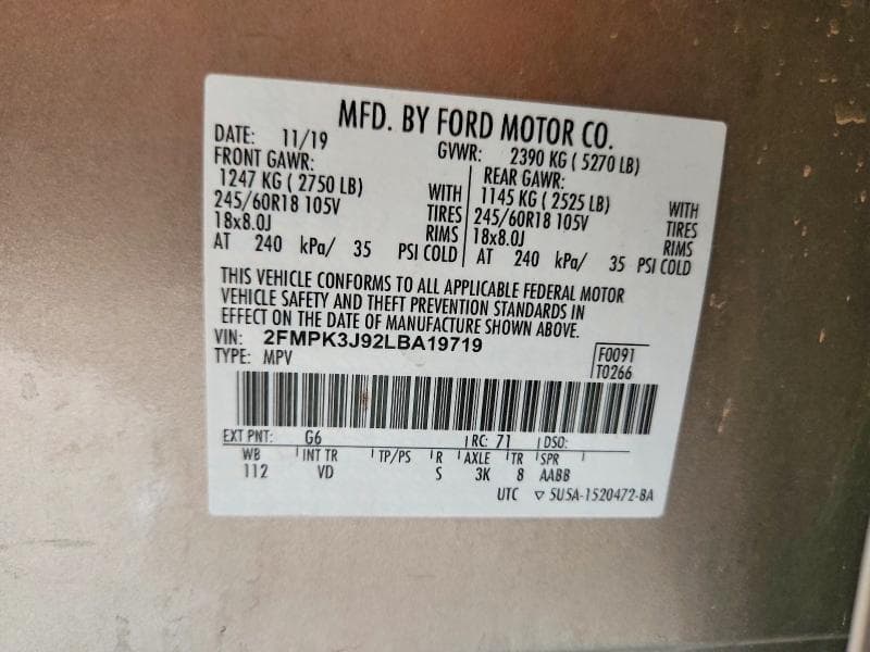 2020 FORD EDGE SEL 13
