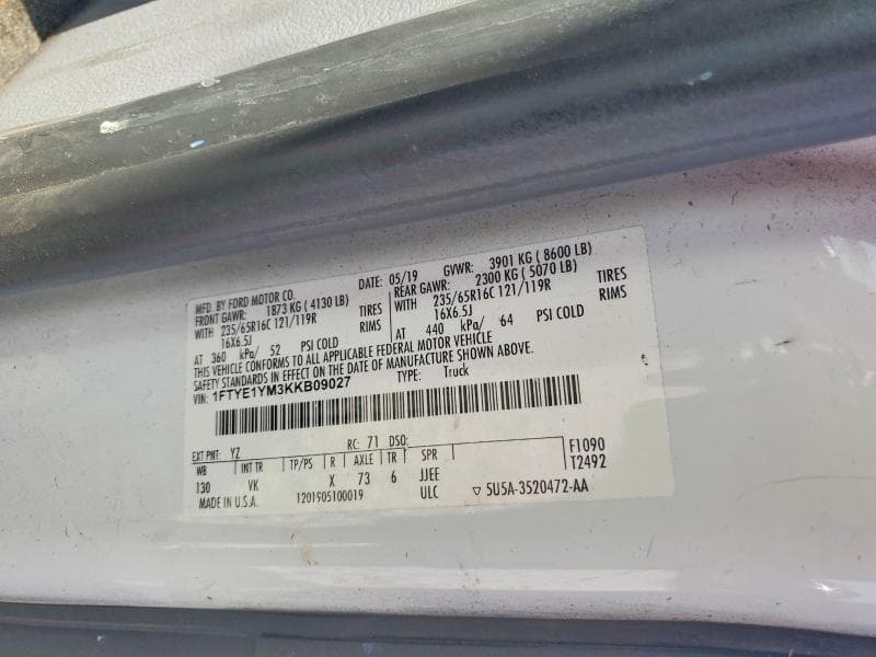 2019 FORD TRANSIT T-150 13