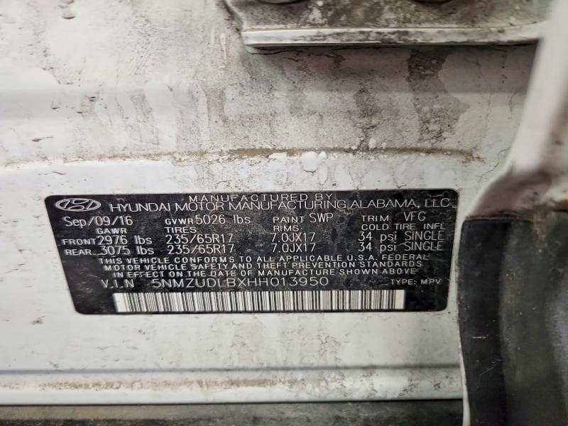 2017 HYUNDAI SANTA FE SPORT 2.4L 14