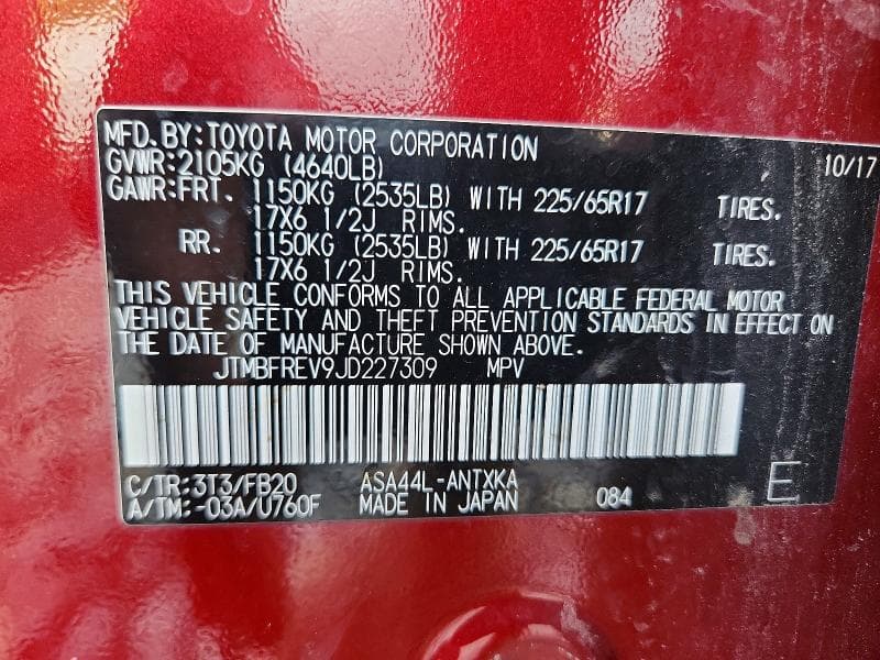 2018 TOYOTA RAV4 LE 13