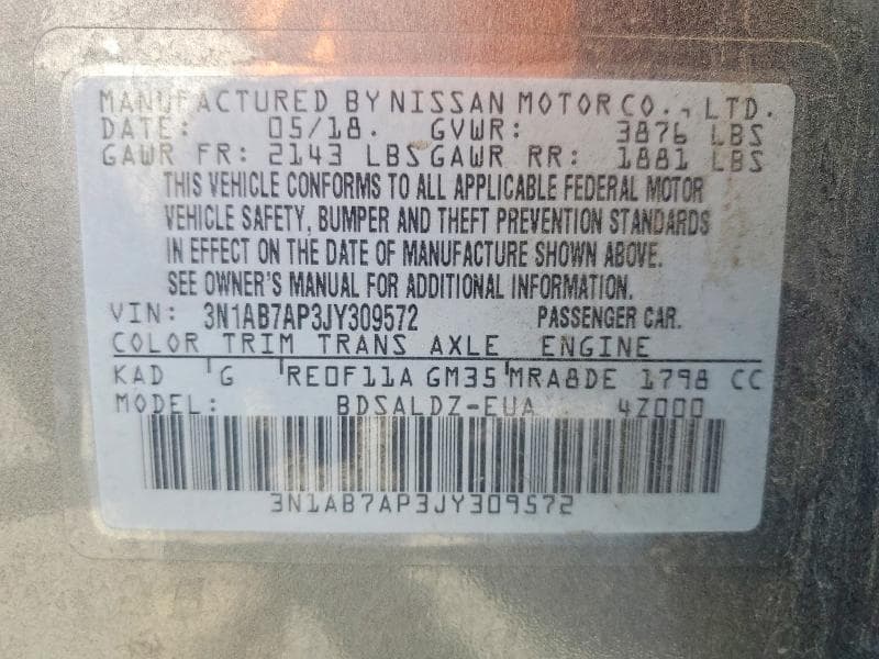 2018 NISSAN SENTRA SV 13