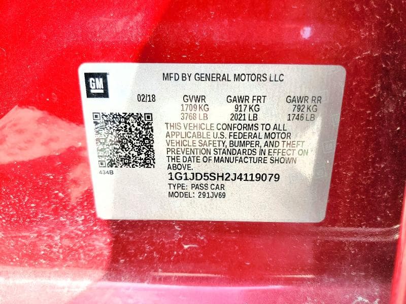 2018 CHEVROLET SONIC LT 12