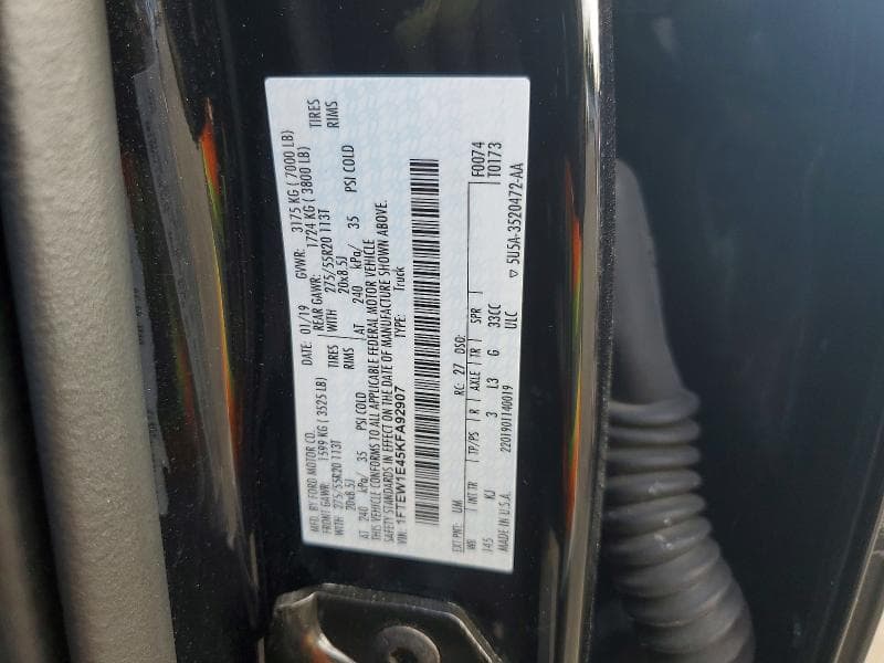 2019 FORD F150 SUPERCREW 12