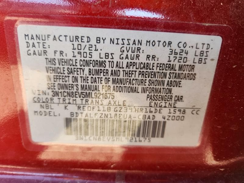 2021 NISSAN VERSA SV 12