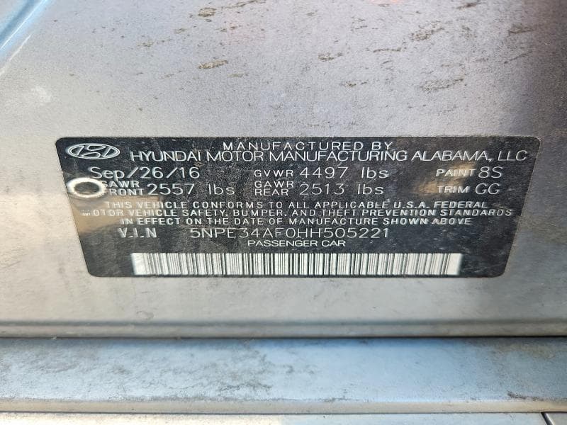 2017 HYUNDAI SONATA SPORT 13