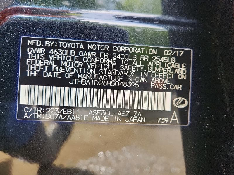 2017 LEXUS IS 200T 12