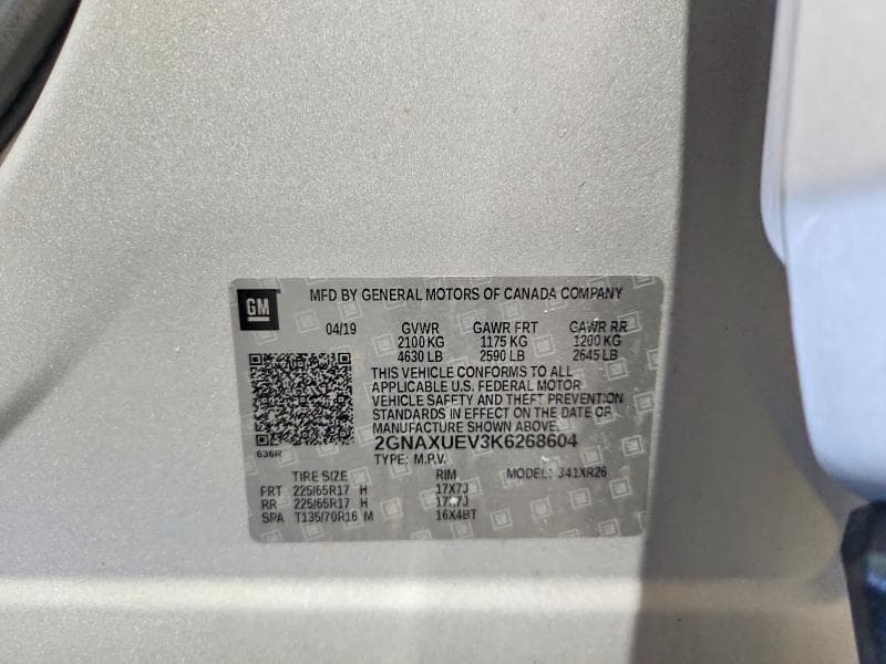 2019 CHEVROLET EQUINOX LT 14