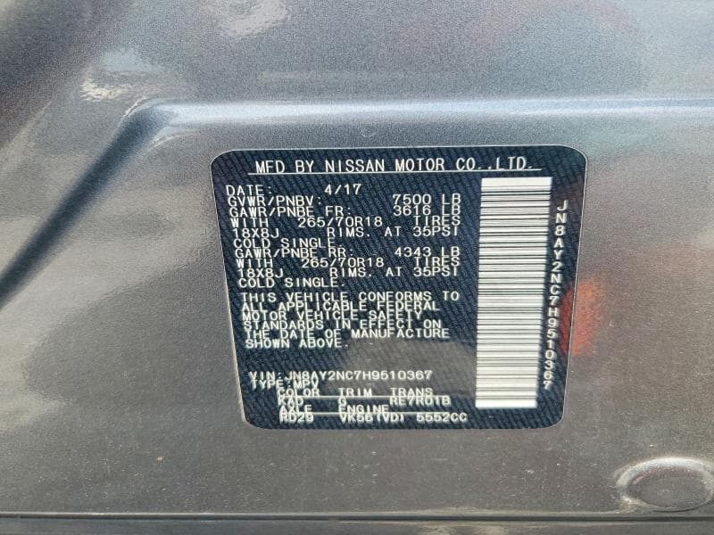 2017 NISSAN ARMADA SV 13