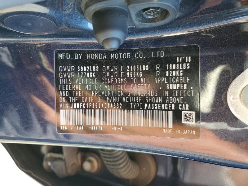 2018 HONDA CIVIC EX 12