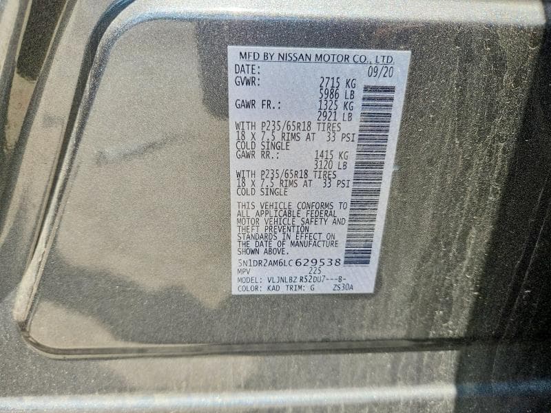 2020 NISSAN PATHFINDER S 13