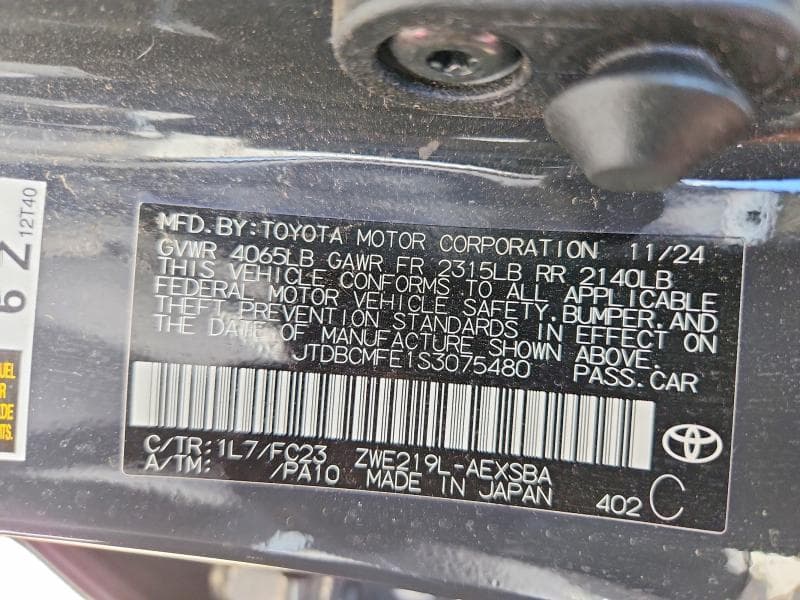 2025 TOYOTA COROLLA HYBRID SE 12