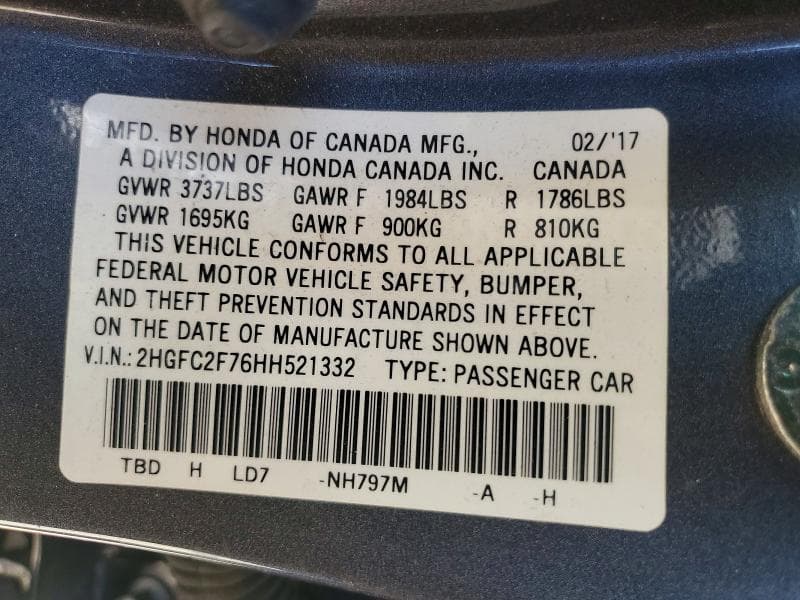 2017 HONDA CIVIC EX 13
