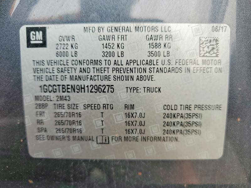 2017 CHEVROLET COLORADO 12