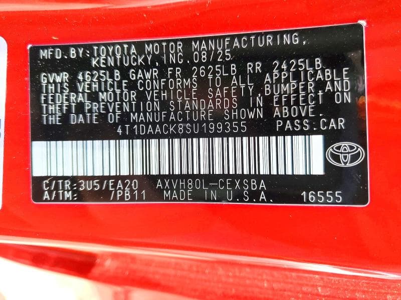 2025 TOYOTA CAMRY SE 12