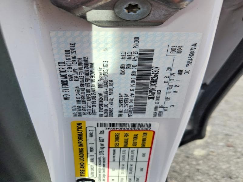 2017 FORD FUSION TITANIUM HEV 12