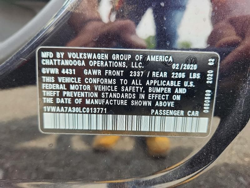 2020 VOLKSWAGEN PASSAT S 12