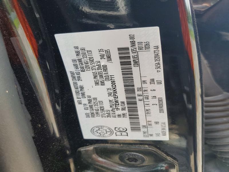 2019 FORD F150 SUPERCREW 12