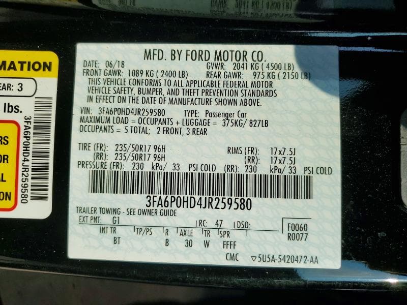 2018 FORD FUSION SE 13