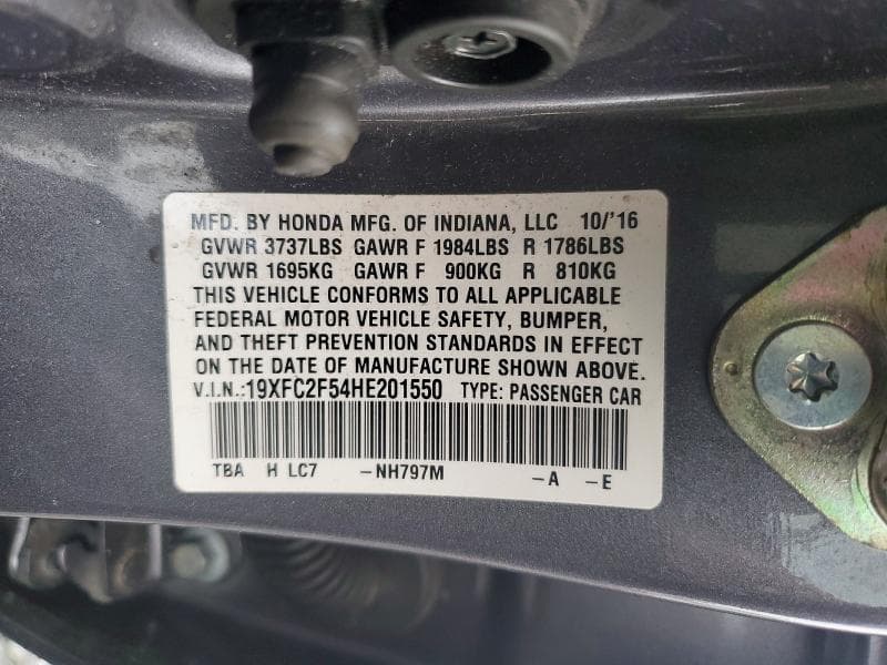 2017 HONDA CIVIC LX 12