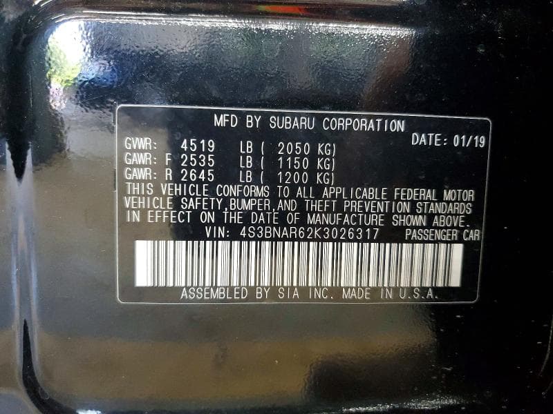 2019 SUBARU LEGACY SPORT 12