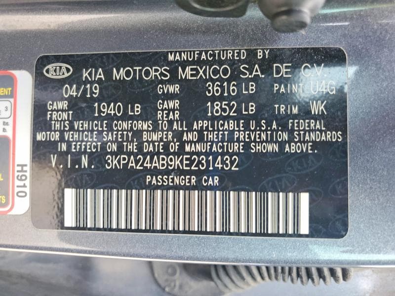 2019 KIA RIO S 12
