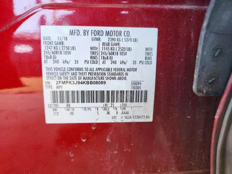 2019 FORD EDGE SEL 13